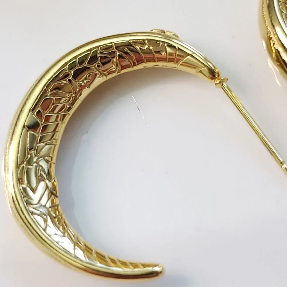 Anthro Etched Hoop Earrings